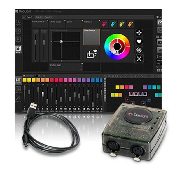 Daslight Virtual Controller DMX USB Lighting Interface for Disco DJ Stage Light USB Lighting Interface Daslight console