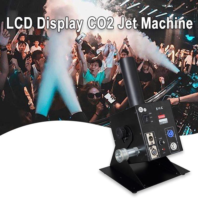 Angle Adjustable Nightclub Cannon Jet Machine Co2 Spraying with LCD Display DMX Control for Disco Show Club Stage Party