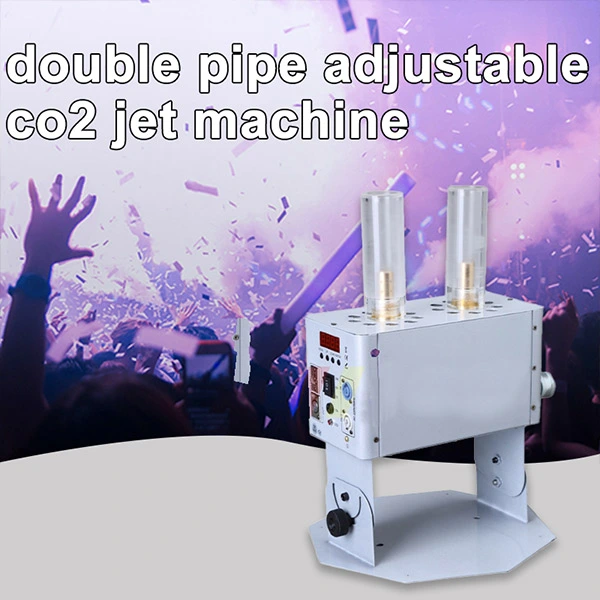 Stage Special Effect Doube Tube LED Co2 Jet Cannon RGB 3in 1 LED Lamp Dmx Co2 Jet Machine White Body For Stage Wedding