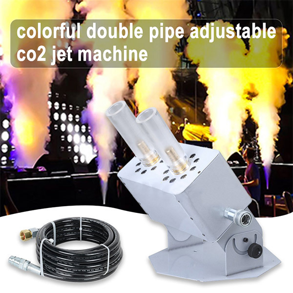 Stage Special Effect Doube Tube LED Co2 Jet Cannon RGB 3in 1 LED Lamp Dmx Co2 Jet Machine White Body For Stage Wedding