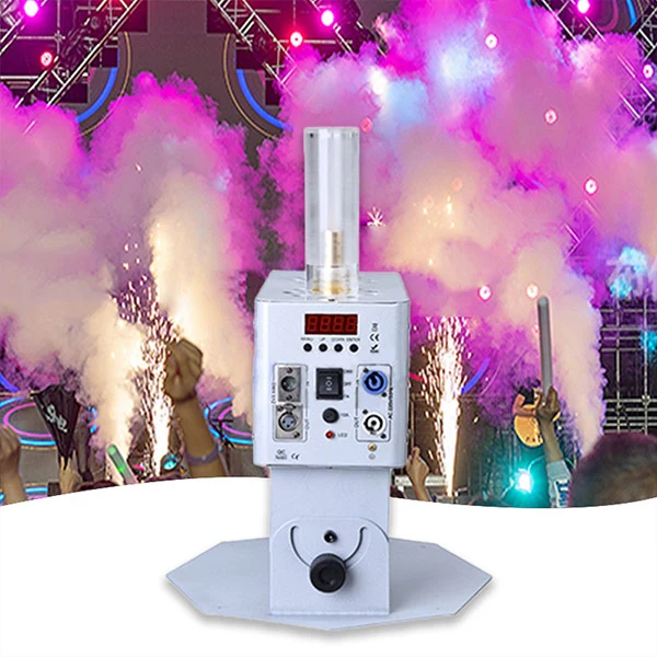 Stage Special Effect Doube Tube LED Co2 Jet Cannon RGB 3in 1 LED Lamp Dmx Co2 Jet Machine White Body For Stage Wedding