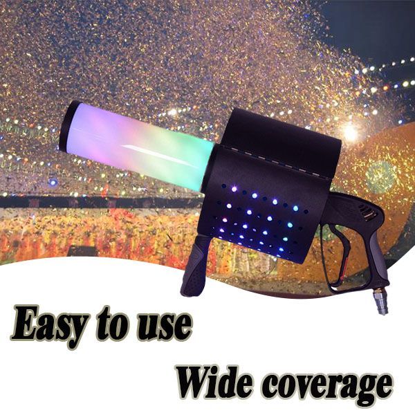 LED CO2 JET Party Confetti Gun 7 colors CO2 Confetti Launcher Cannon FX Stage Confetti Streamer Machine Wedding Confetti paper