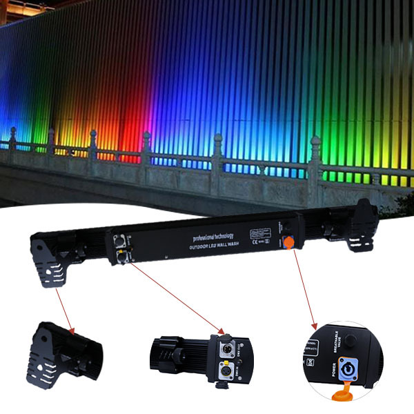 2pcs 18 leds rgbAuv  bar waterproof battery wireless dmx slim light bar