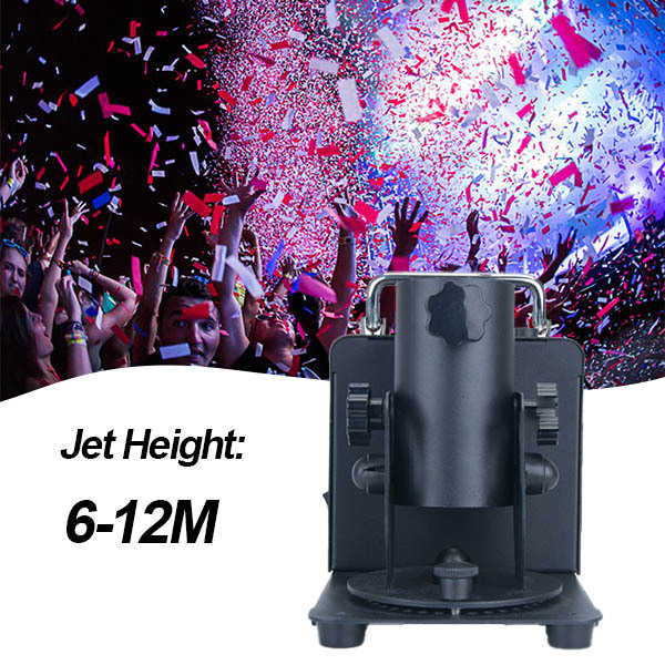 Battery Confetti Machine 2 Shot Confetti blaster dmx wireless control streamer cannon with 5 pin
