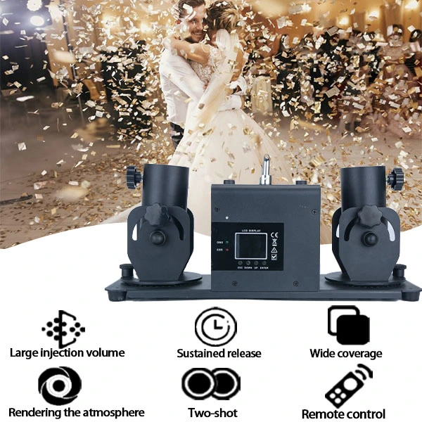 Battery Confetti Machine 2 Shot Confetti blaster dmx wireless control streamer cannon with 5 pin