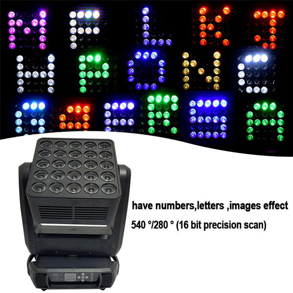 25x12W rgbw wash led matrix light moving head