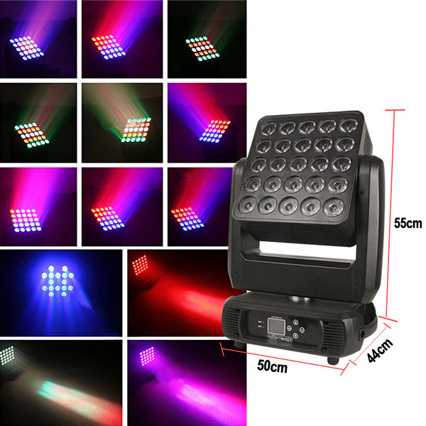 25x12W rgbw wash led matrix light moving head