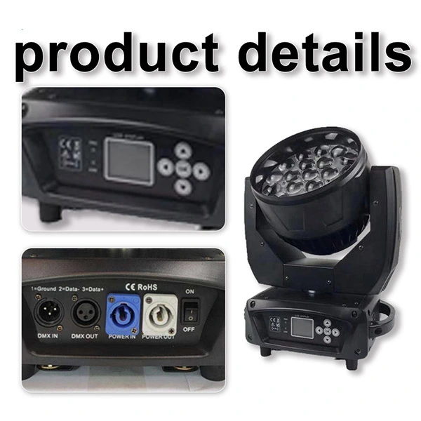 19*12W zoom aura led wash moving head light