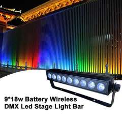 9*18w 6in1battery powered wireless dmx led bar light