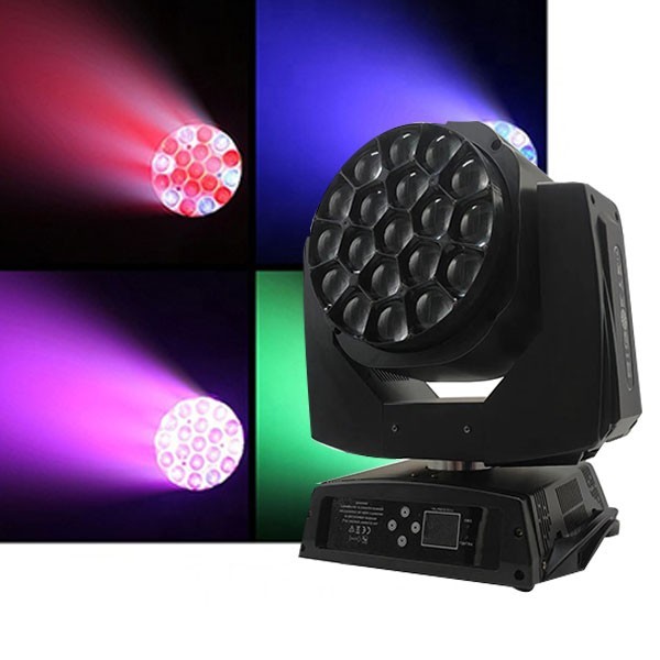 19x15w big bee eye zoom wash moving head light