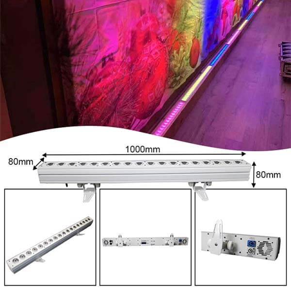 18*18w RGBWAUV 6in1 Battery Remote Led Bar Wash