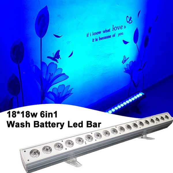 18*18w RGBWAUV 6in1 Battery Remote Led Bar Wash