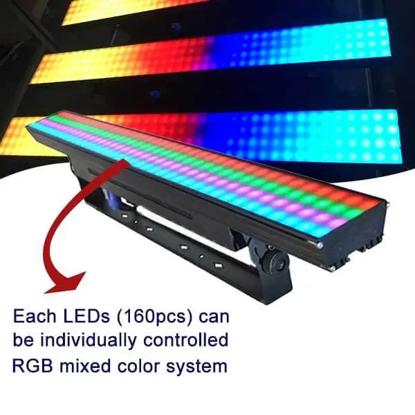 led pixel bar light 160x0.4W rgb 3in1  1meter filter black retro light