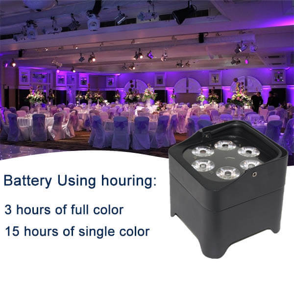 6PCS*12W RGBWAUV LED Mini Battery Led Uplight