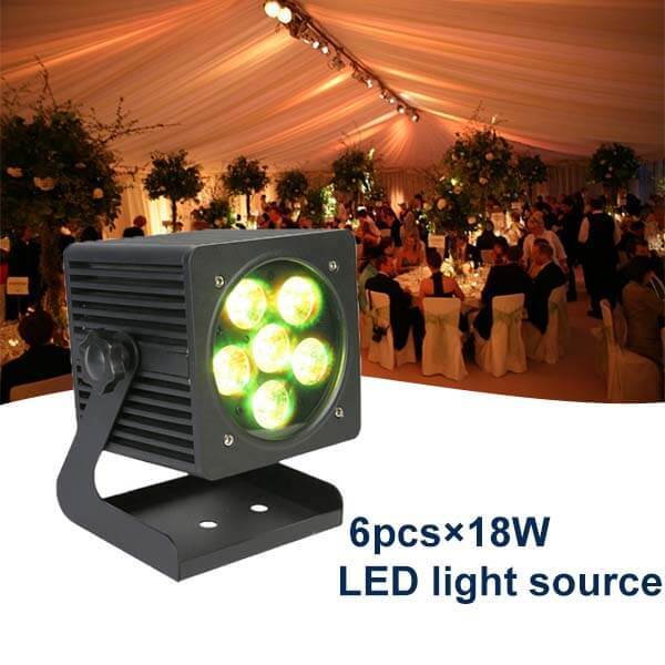 6 *18w IP65 waterproof  battery powered wireless wifi remote led uplight