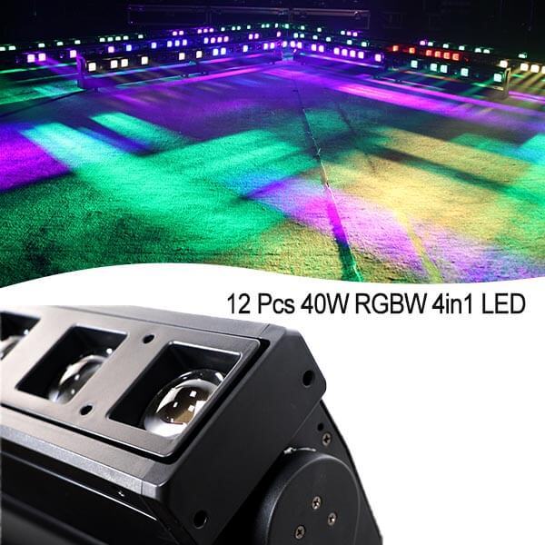 12x40w rgbw 4in1 led zoom pixel moving beam bar