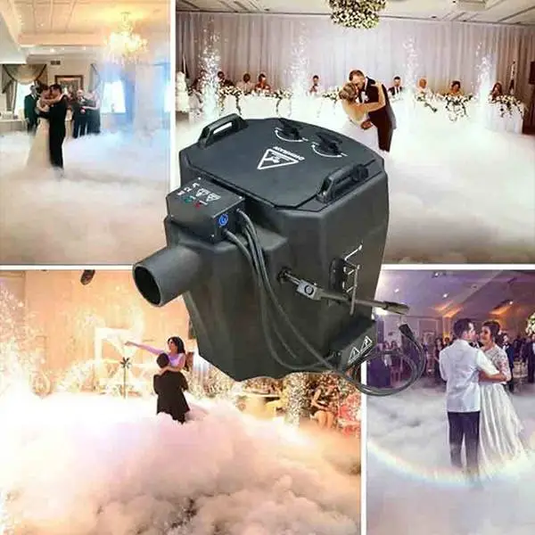 Free Shipping 3500W/6000w low fog adjustable dry ice machine with wheeled cart