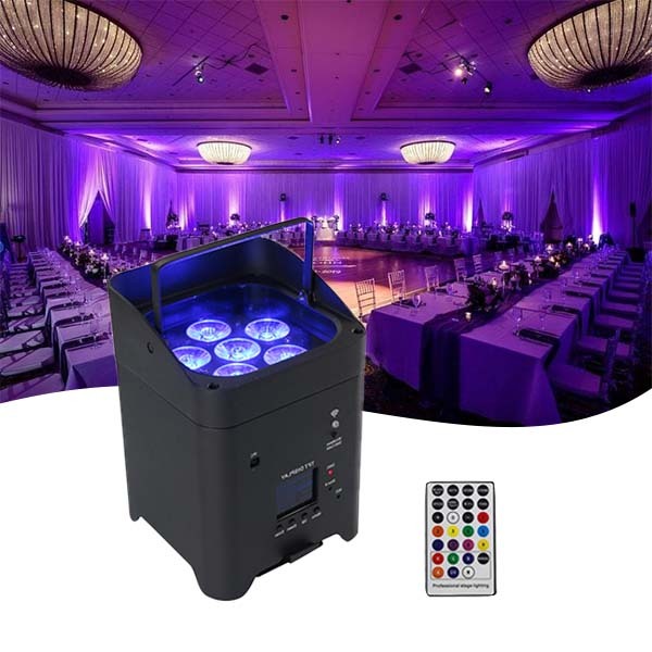 6pcs 6*18w rgbAuV Wireless led uplights with a flightcase