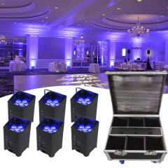 6pcs 6*18w rgbAuV Wireless led uplights with a flightcase