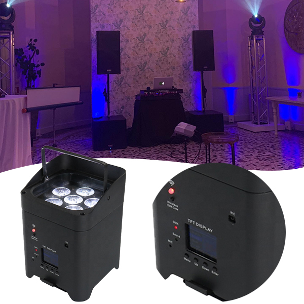 6pcs 6*18w rgbAuV Wireless led uplights with a flightcase