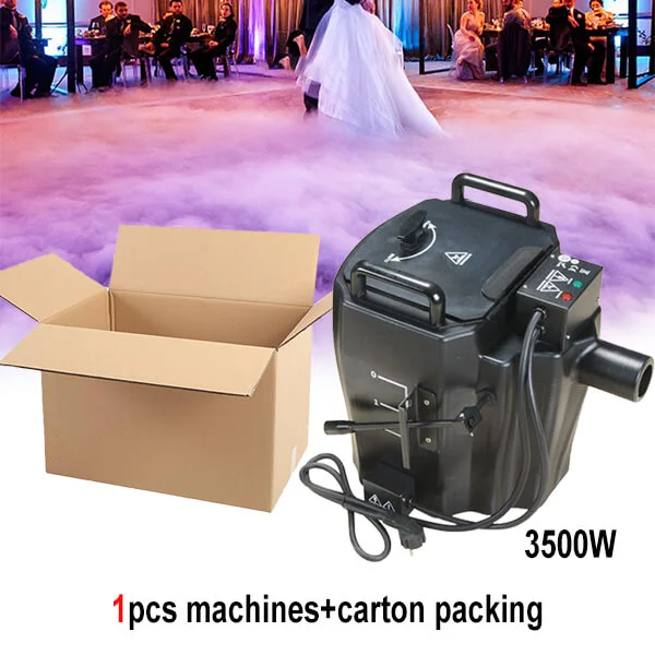 Free Shipping 3500W/6000w low fog adjustable dry ice machine with wheeled cart