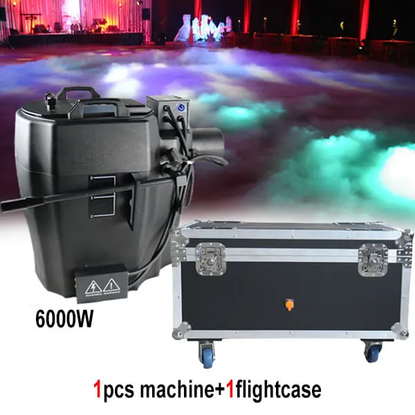 Free Shipping 3500W/6000w low fog adjustable dry ice machine with wheeled cart