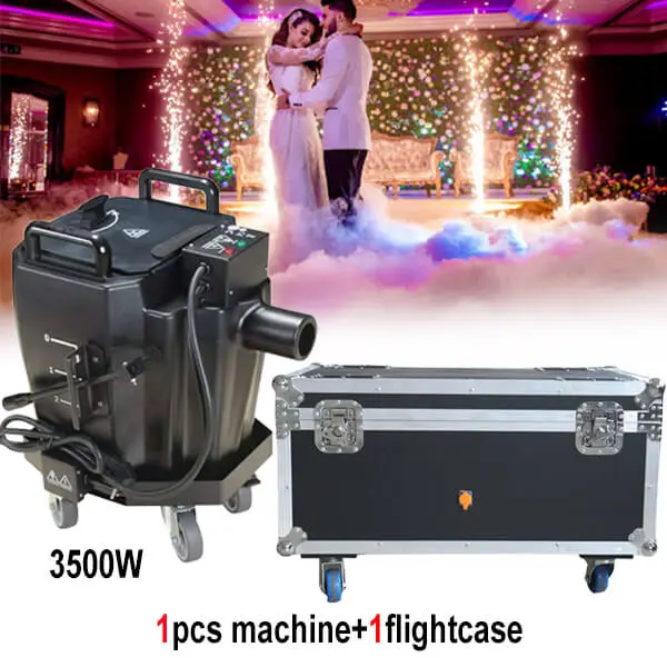 Free Shipping 3500W/6000w low fog adjustable dry ice machine with wheeled cart