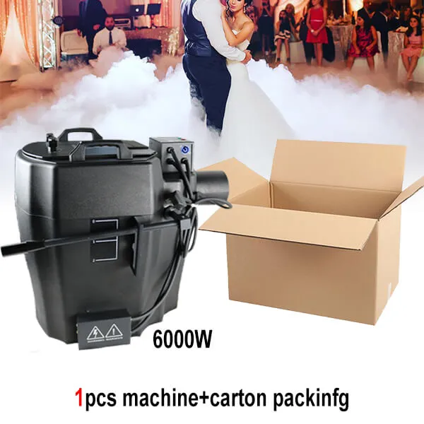 Free Shipping 3500W/6000w low fog adjustable dry ice machine with wheeled cart