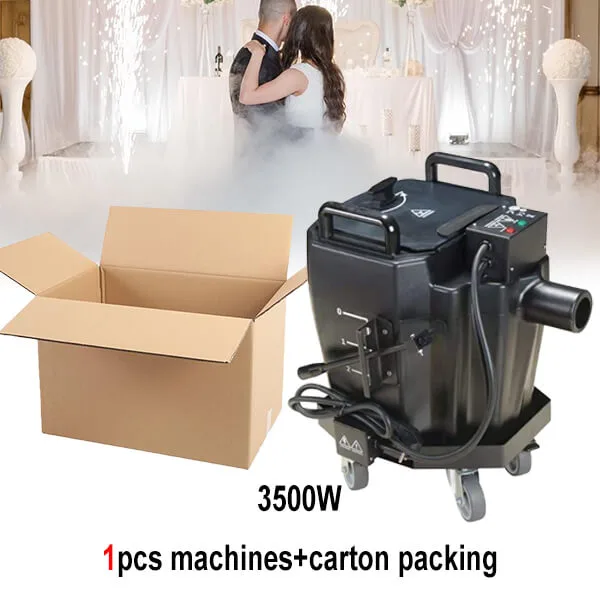 Free Shipping 3500W/6000w low fog adjustable dry ice machine with wheeled cart