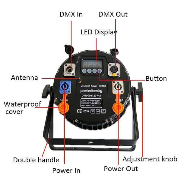 Free Shipping 12*18W 6in1 IP65 battery powered wifi wireless dmx led par with remote control