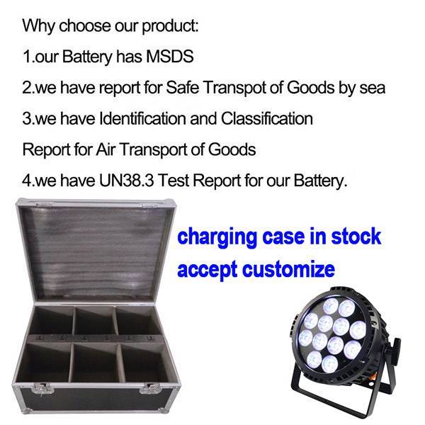 Free Shipping 12*18W 6in1 IP65 battery powered wifi wireless dmx led par with remote control