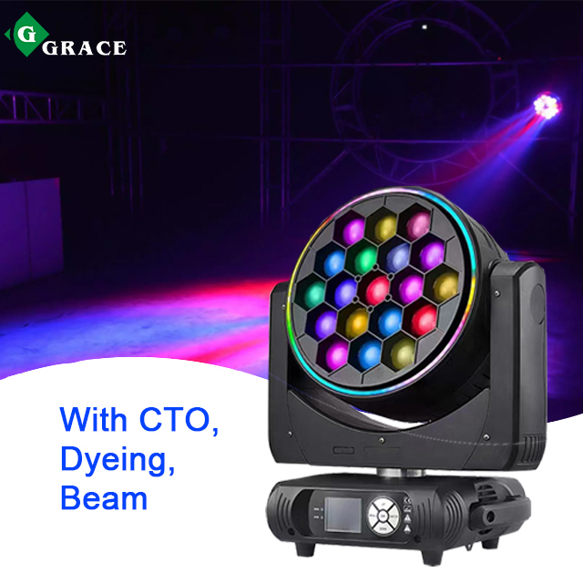 19x40w bee eye zoom beam wash led moving head