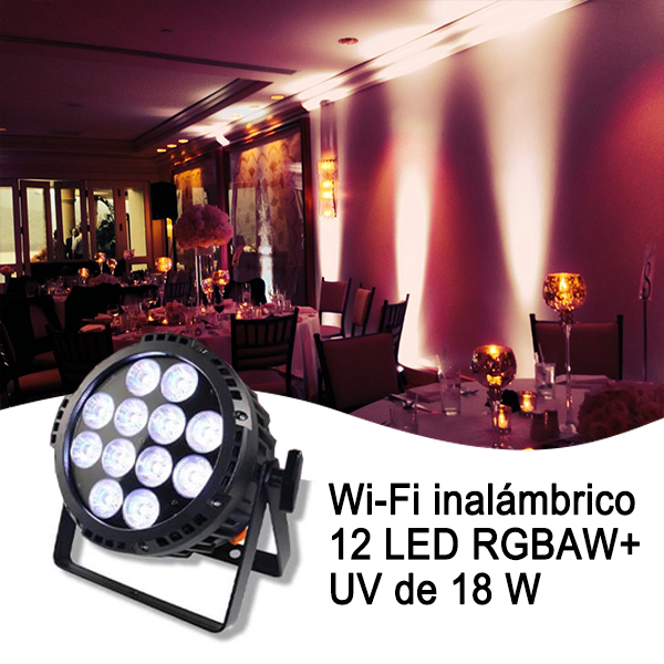 Envío gratis 12 * 18W 6in1 IP65 con batería wifi inalámbrico dmx led par con control remoto