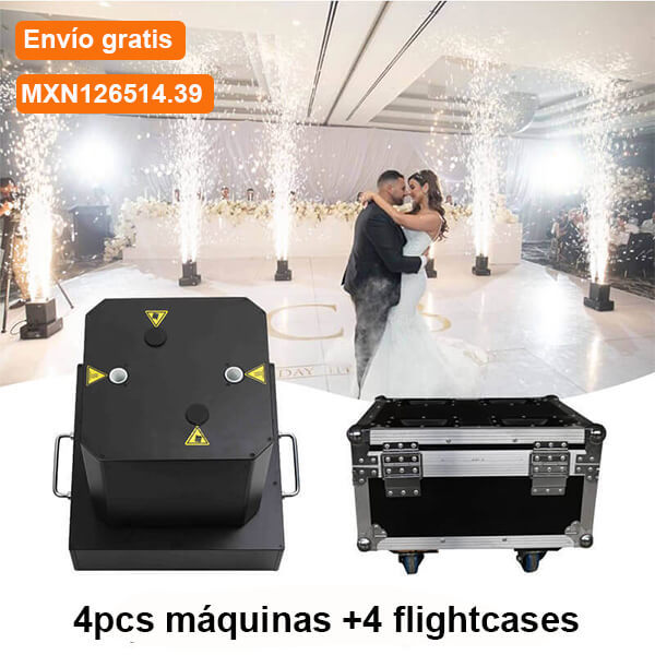 Igracelite Máquina de chispas frías para fiesta de dj de boda, máquina de chispas giratorias de doble cabezal, envío gratis