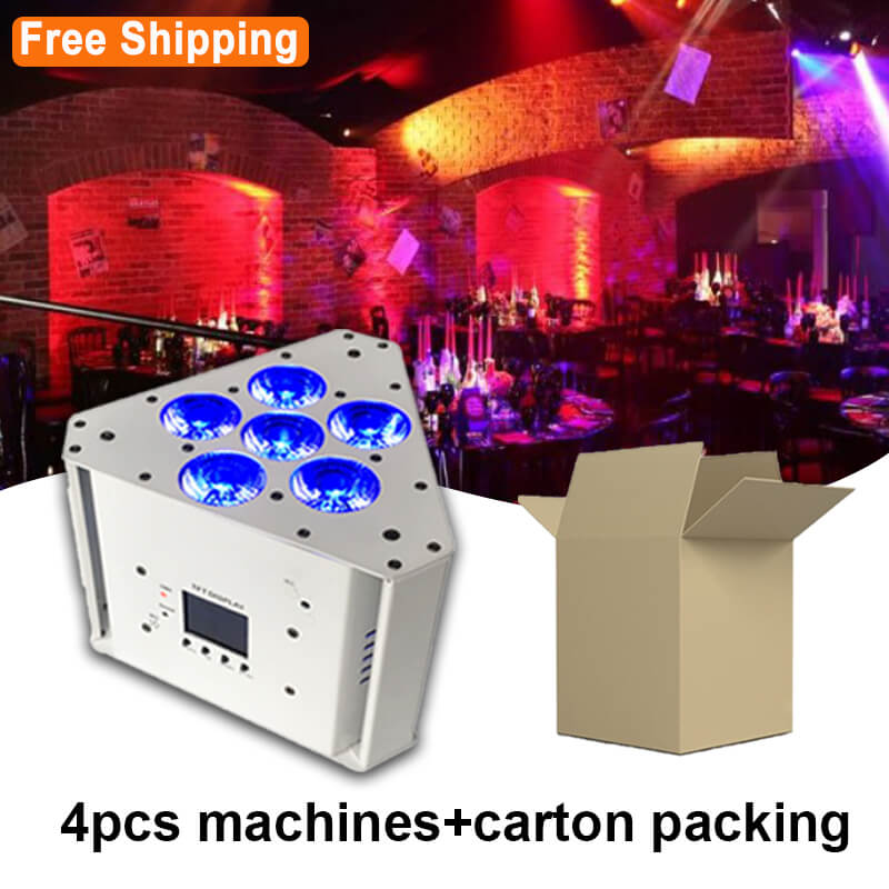 Free Shipping 6x18w wireless battery powered triangle LED uplights