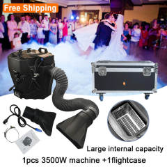 Free Shipping 6000w/3500w  low fog adjustable dry ice machine with wheeled cart.