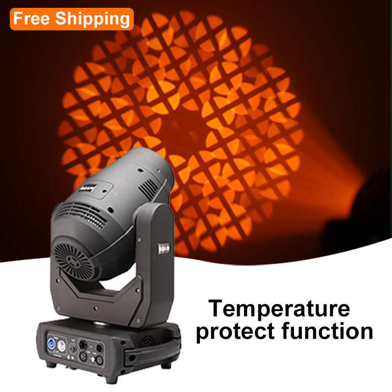 Free Shipping 2pcs 250W LED Moving  Head Light Beam Stage Light Led Dmx Dj Light For wedding Disco Stage with flycase