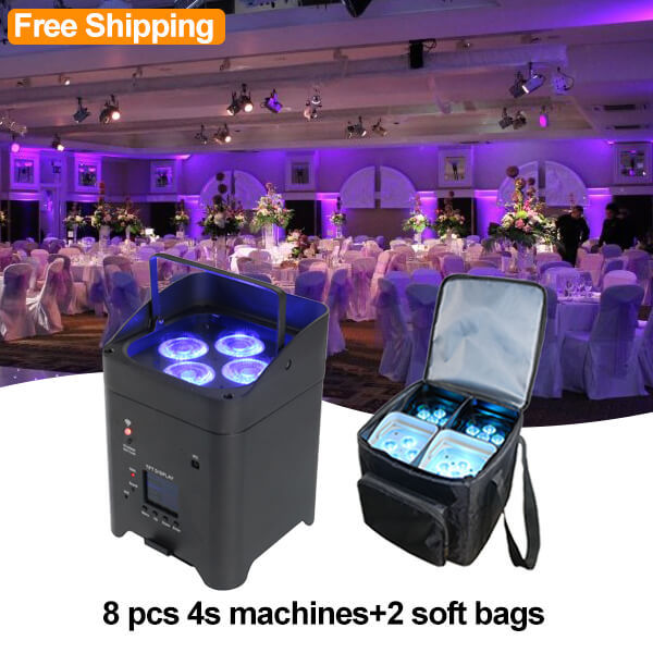 Free Shipping 18W 6in1 rgbwauv wireless battery led uplight