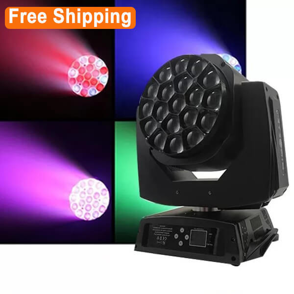 Free Shipping 19x15w big bee eye zoom wash led moving head light