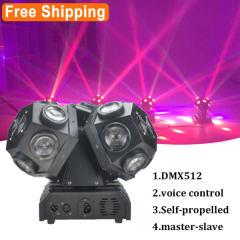 Free Shipping 18x10W RGBW 4in1 3 heads Led beam moving head light effect stage light
