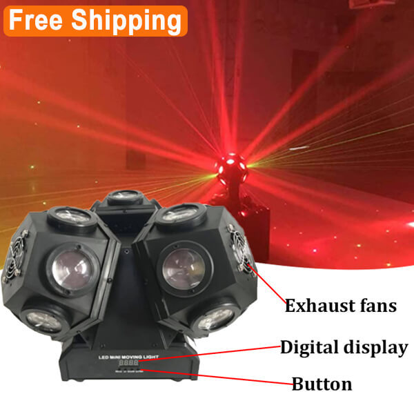 Free Shipping 18x10W RGBW 4in1 3 heads Led beam moving head light effect stage light