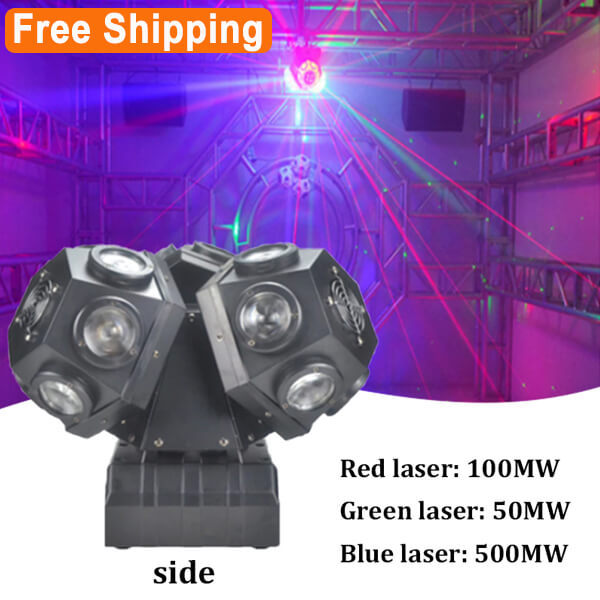 Free Shipping 18x10W RGBW 4in1 3 heads Led beam moving head light effect stage light