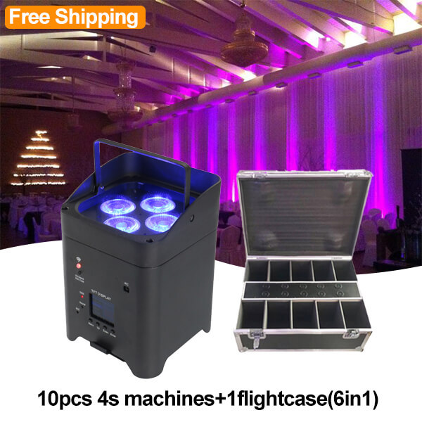 Free Shipping 18W 6in1 rgbwauv wireless battery led uplight