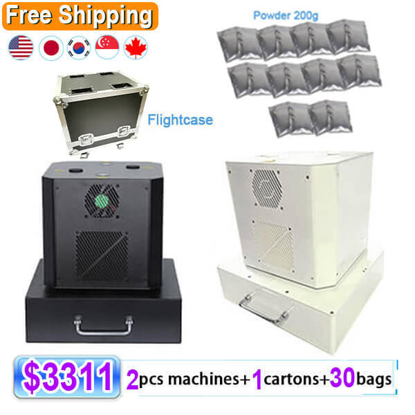 Free Shipping Combination packaging Dual Nozzel 360 degree infinite rotation moving head Cold Spark Machine with Remote control
