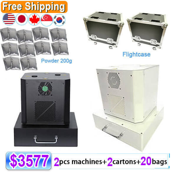 Free Shipping Combination packaging Dual Nozzel 360 degree infinite rotation moving head Cold Spark Machine with Remote control