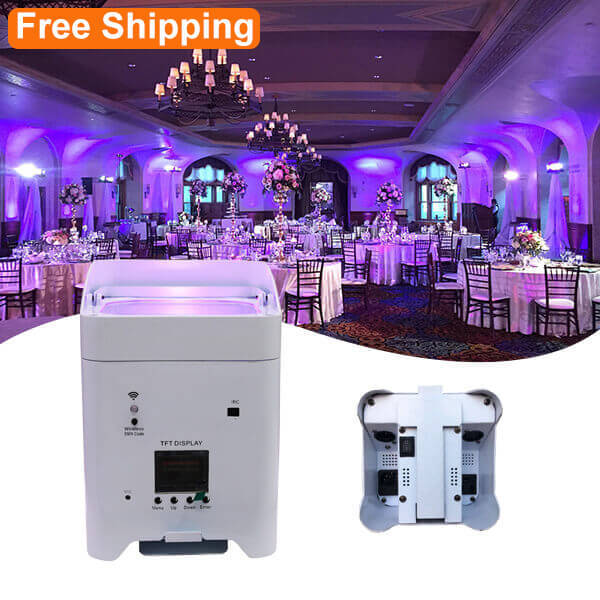 Free Shipping 10pcs 6*18w RGBAUV Wireless led uplight with a flightcase