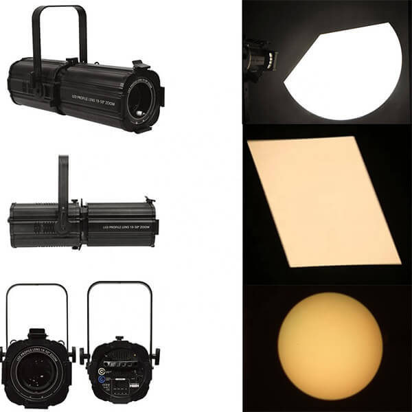 200W COB Zoom Theater Stage Light White Ellipsoidal LED Profile Spot