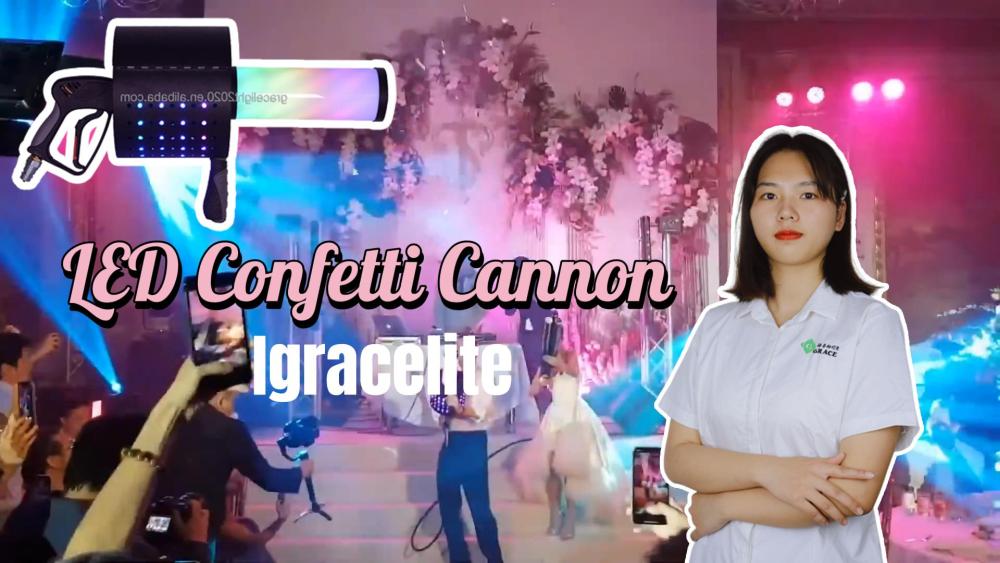 LED CO2 JET Party Confetti Gun 7 colors CO2 Confetti Launcher Cannon FX Stage Confetti Streamer Machine Wedding Confetti paper