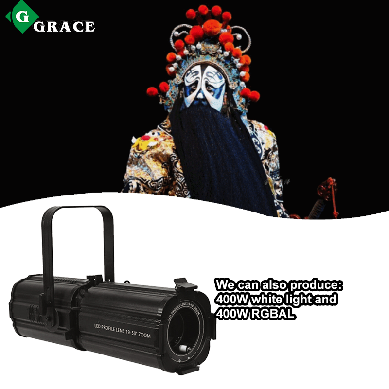 200W COB Zoom Theater Stage Light White Ellipsoidal LED Profile Spot