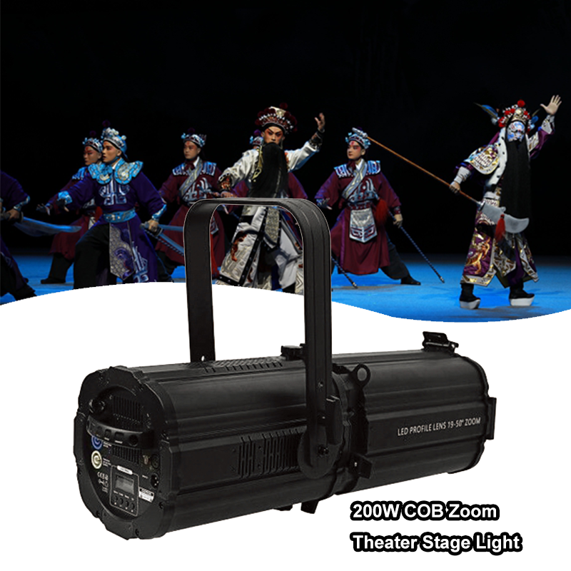 200W COB Zoom Theater Stage Light White Ellipsoidal LED Profile Spot